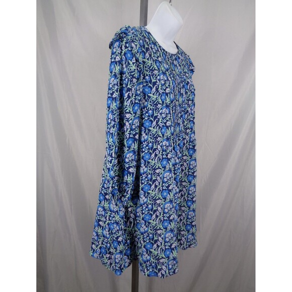 Vineyard Vines Blue Floral Winter Garden Pintuck Mini Dress Size XS - Picture 4 of 15